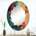 thumbnail image 1 of DESIGN ART Designart "Yellow and Turquoise Journey Of Abstraction IV" Abstract Modern Wall Mirror 24in.x36in., 1 of 4