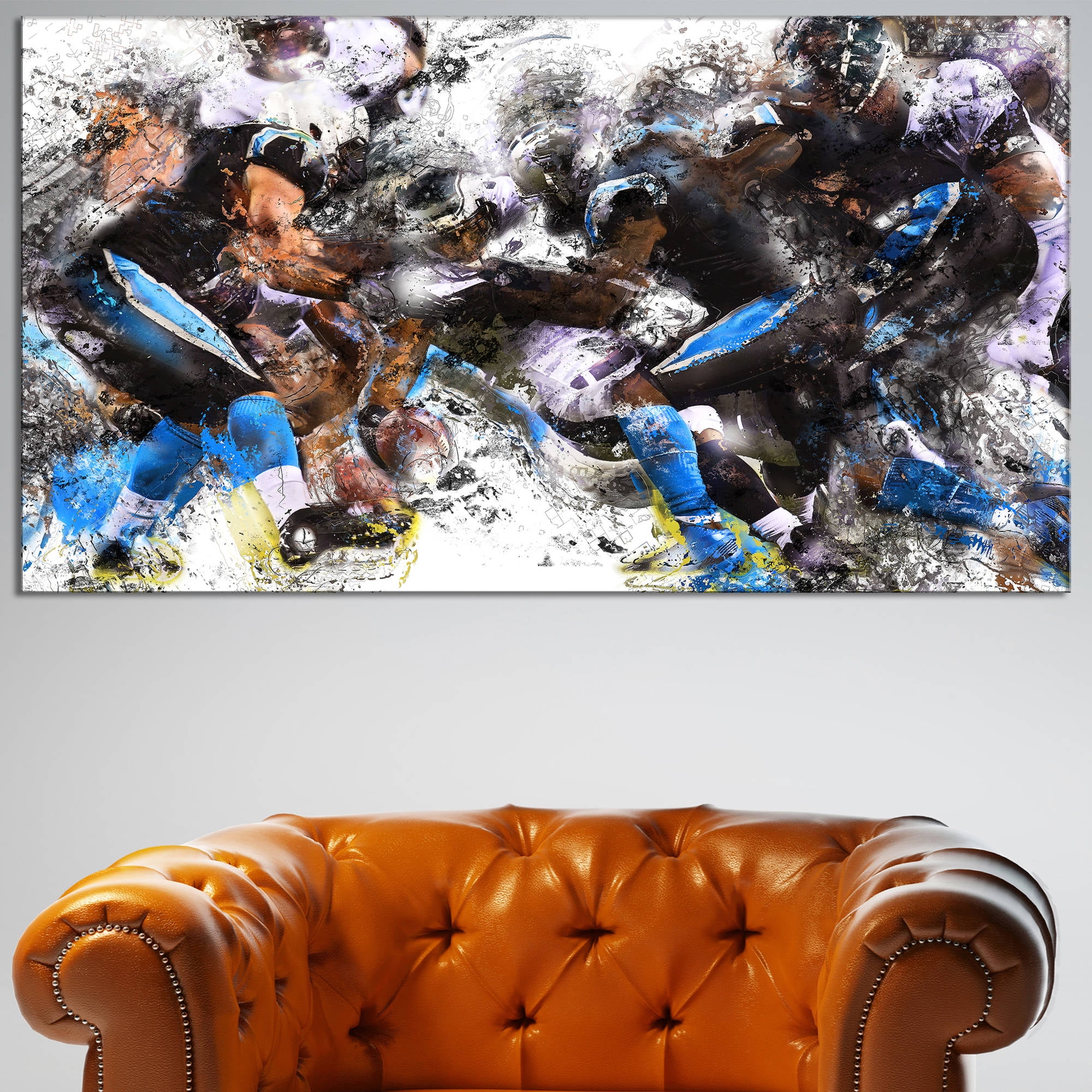 DESIGN ART  "Football in Action" Canvas Art Print