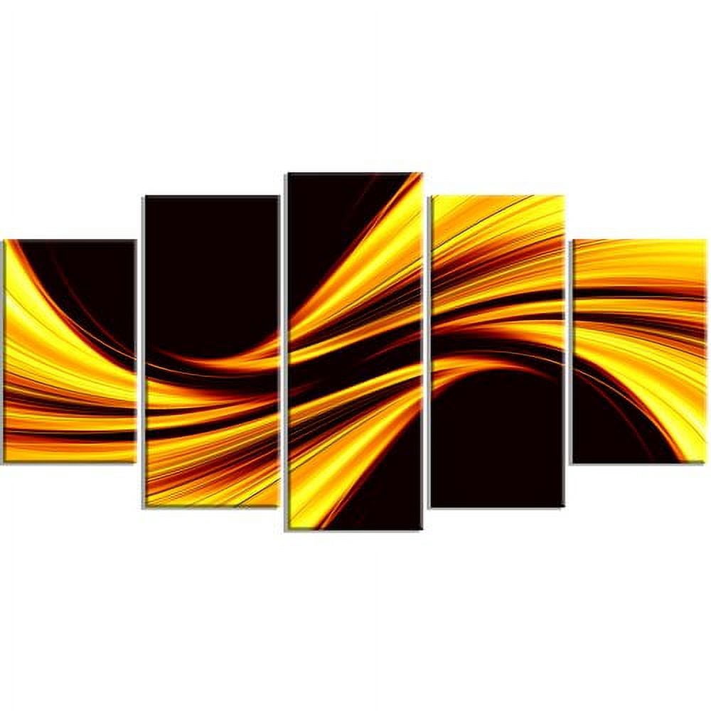 DESIGN ART Mellow Yellow' Gallery-wrapped Canvas Gallery Wrapped Canvas Print- 60W X 32H- 5 Panels