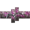 thumbnail image 1 of DESIGN ART Oversized "Floral" 4-panel Gallery-wrapped Canvas Print Purple, 1 of 5