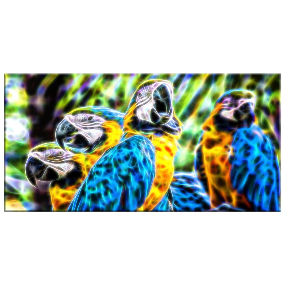 DESIGN ART Parrot Party Animal Canvas Art (Multiple Sizes) 32 in. wide x 16 in. high 1 Piece
