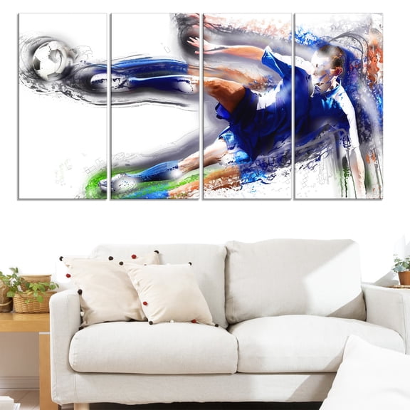 DESIGN ART "Soccer Big Kick" Canvas Print