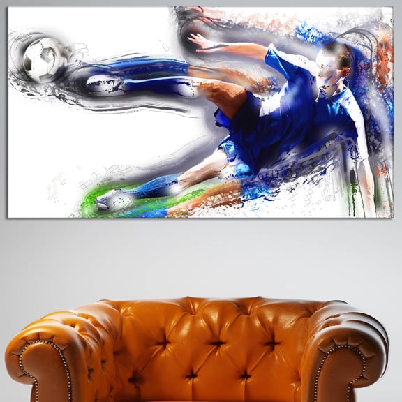DESIGN ART "Soceer Big Kick" Canvas Art Print