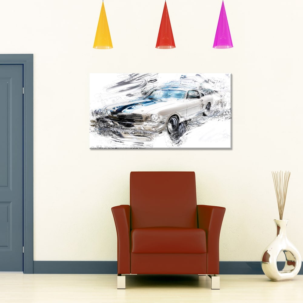 DESIGN ART Super Charged American ClassicSmall Gallery Wrapped Canvas