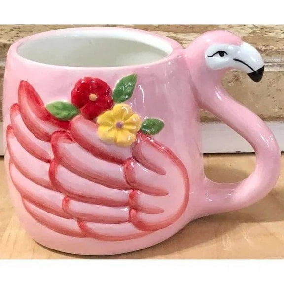 DESIGN Imports Lovely Flamingo Mug. Earthenware