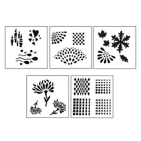DESIGN STENCILS FOR ENAMELING - REFLECTIONS, 5 PC