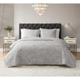 thumbnail image 1 of DESIGN STUDIO Abstract Zebra Light Grey 3-Piece All-Season Soft Woven Matelasse Jacquard Reversible Cotton Blend Quilt Set - King, 1 of 5