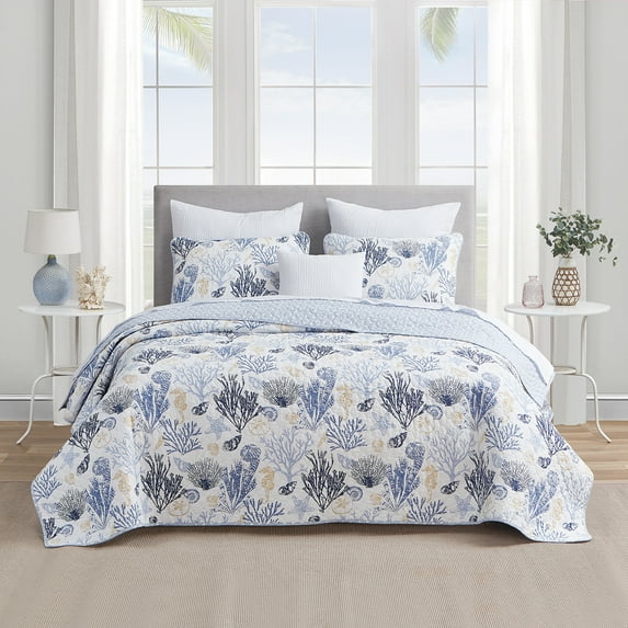 DESIGN STUDIO Coastal Beige Quilted Cotton Qualts, King - Soft