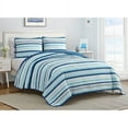 thumbnail image 1 of DESIGN STUDIO Coastal Stripes Soft Cotton Reversible Quilt Set Newport Stripe King 3 Piece, 1 of 5