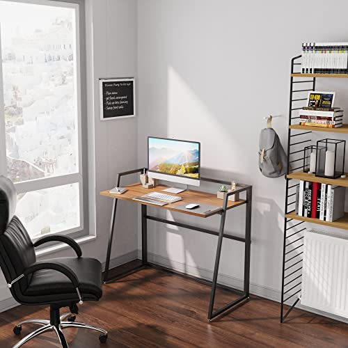 DESIGNA Folding Computer Desk, 33 inch Student Desk Folding, Writing Desk for Home Office, Fold