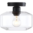 thumbnail image 1 of DESIGNERS FOUNTAIN Semi Flush Mount Ceiling Light, 8.75 Inch Clear Glass Lighting Fixture for Kitchen, Bedroom, Bathroom, and Hallway, Matte Black, D335M-SF-MB, 1 of 8
