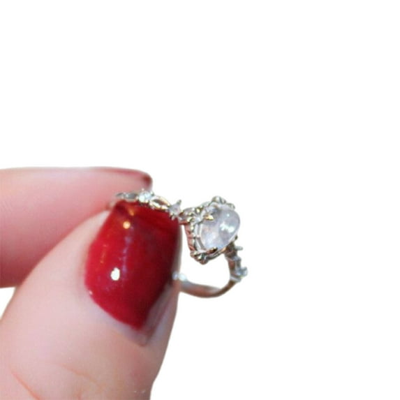 DESIGNIC Sterling Silver Rings ,Eye-Catching Shine Rings for Women,Chic and Contemporary Rings,Combination4