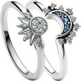 thumbnail image 1 of DESIGNICE Sterling Silver Rings for Women,Fashionable Exquisite,Silver,Combination1, 1 of 2