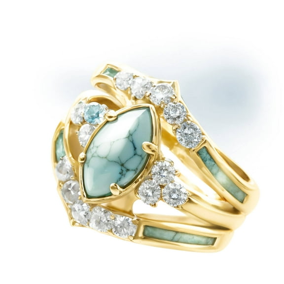 DESIGNIC Sterling Silver Rings ,Romantic Jewelry Rings,Modern Elegance Rings for Women,Gold,Combination1,