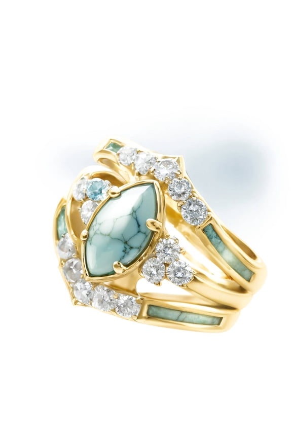 DESIGNIC Sterling Silver Rings ,Romantic Jewelry Rings,Modern Elegance Rings for Women,Gold,Combination1,