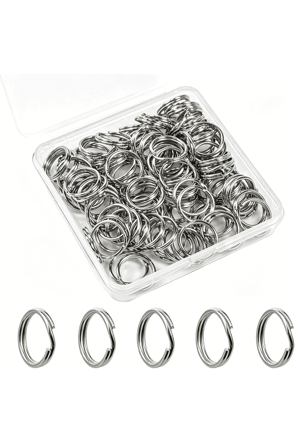 1/2'' 100Pcs Small Split Key Rings for Keychains,Double Loops Metal Mini Key Ring for Jewelry Making Dog Luggage Tag Car Key Diy Crafts(Silver)