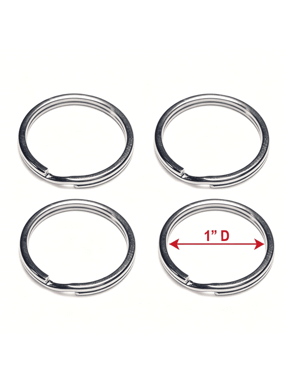 1" (25Mm) Nickel Plated Steel Key Rings Split Rings - Pack 100 Pcs
