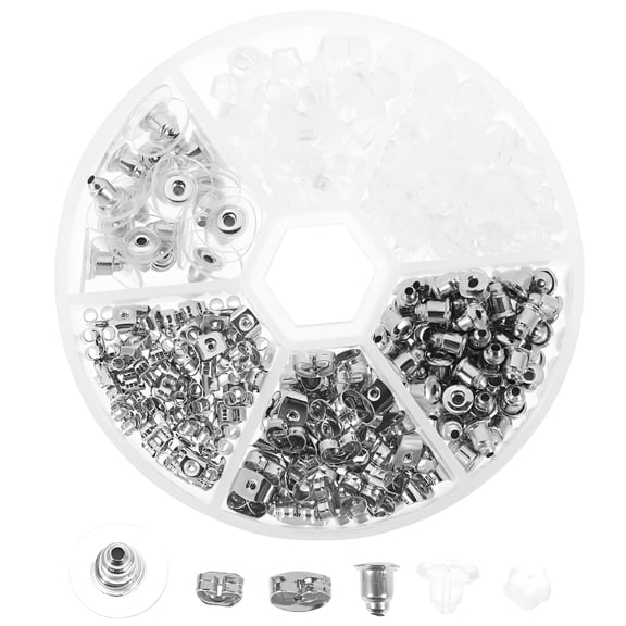 DESIGNICE 1 Box of Pierced Replacement Backs Silicone Earring Back Safely Locking Earring Backs Ears Studs