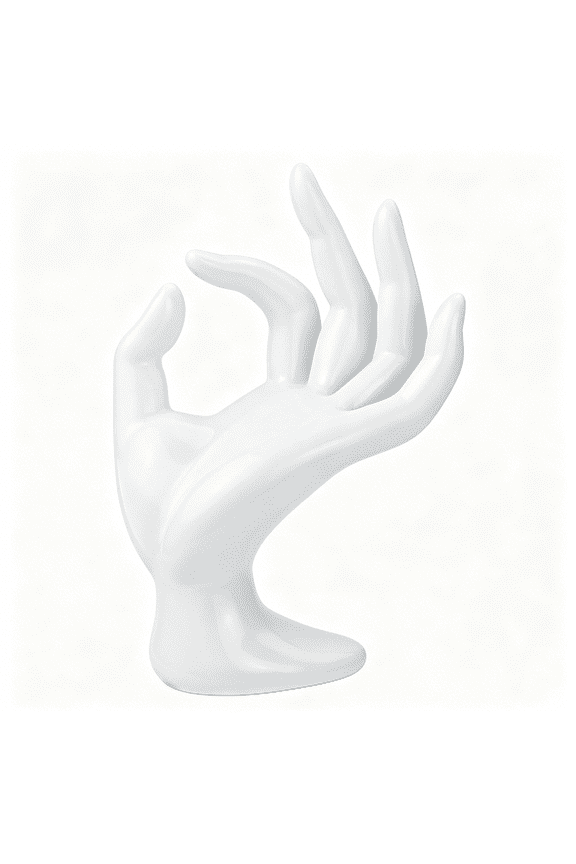 1 Pack Hand Form Ring Holder Jewelry Organizer Stand Watch Stand Bracelet Ring Support Aesthetic Rack(White)
