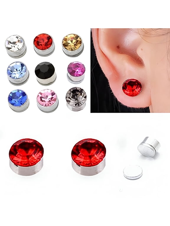 2026 New 1 Pair Iron Eardrops Strong Magnetic Health Pierced Round Magnetic Eardrops Earrings Gift for Women