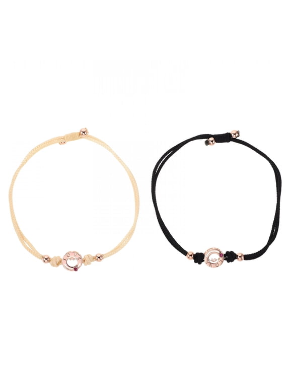1 Pair Long Distance Relationship Matching Bracelet for Couples Vibration Sensing Touch Bracelets Adjustable Matching Wristbands for Boyfriend and Girlfriend
