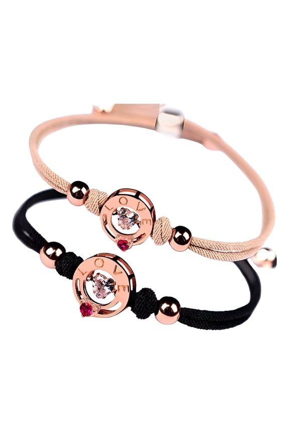 1 Pair Matching Couples Bracelets with Vibration Feedback Relationship Touch Bracelets for Boyfriend and Girlfriend Comfortable Braided Wristbands for Women and Men