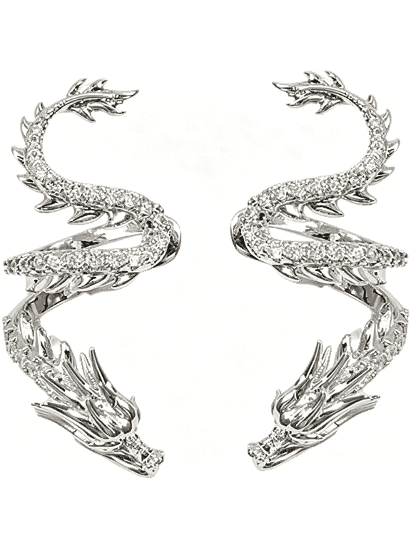 1 Pair Non-Pierced Dragon Ear Cuffs,Ear Cuff Non Piercing Helix Cartilage Clip on Wrap Earrings