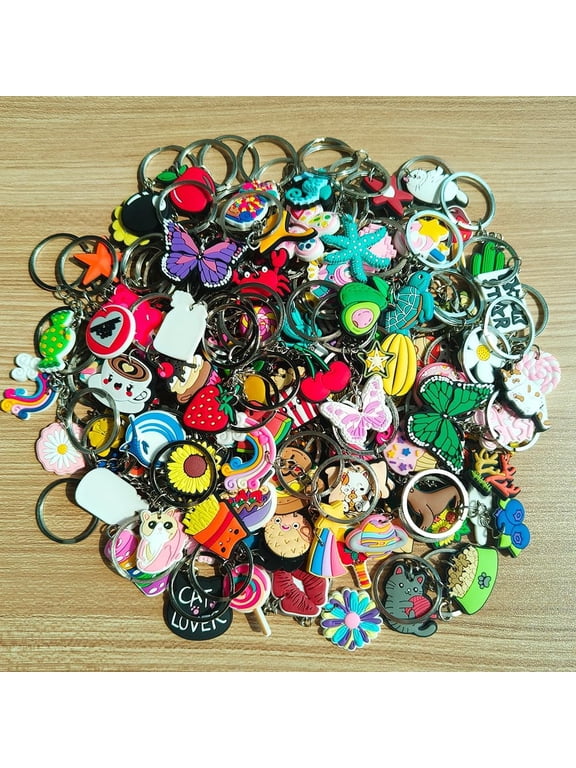 10/20/30/50/100Pcs Random Cute Cartoon Keychains Bulk-Assorted Pvc Rubber Key for Party Favors Birthday Gifts,Backpack Charms,Goodie Bag Fillers (20)