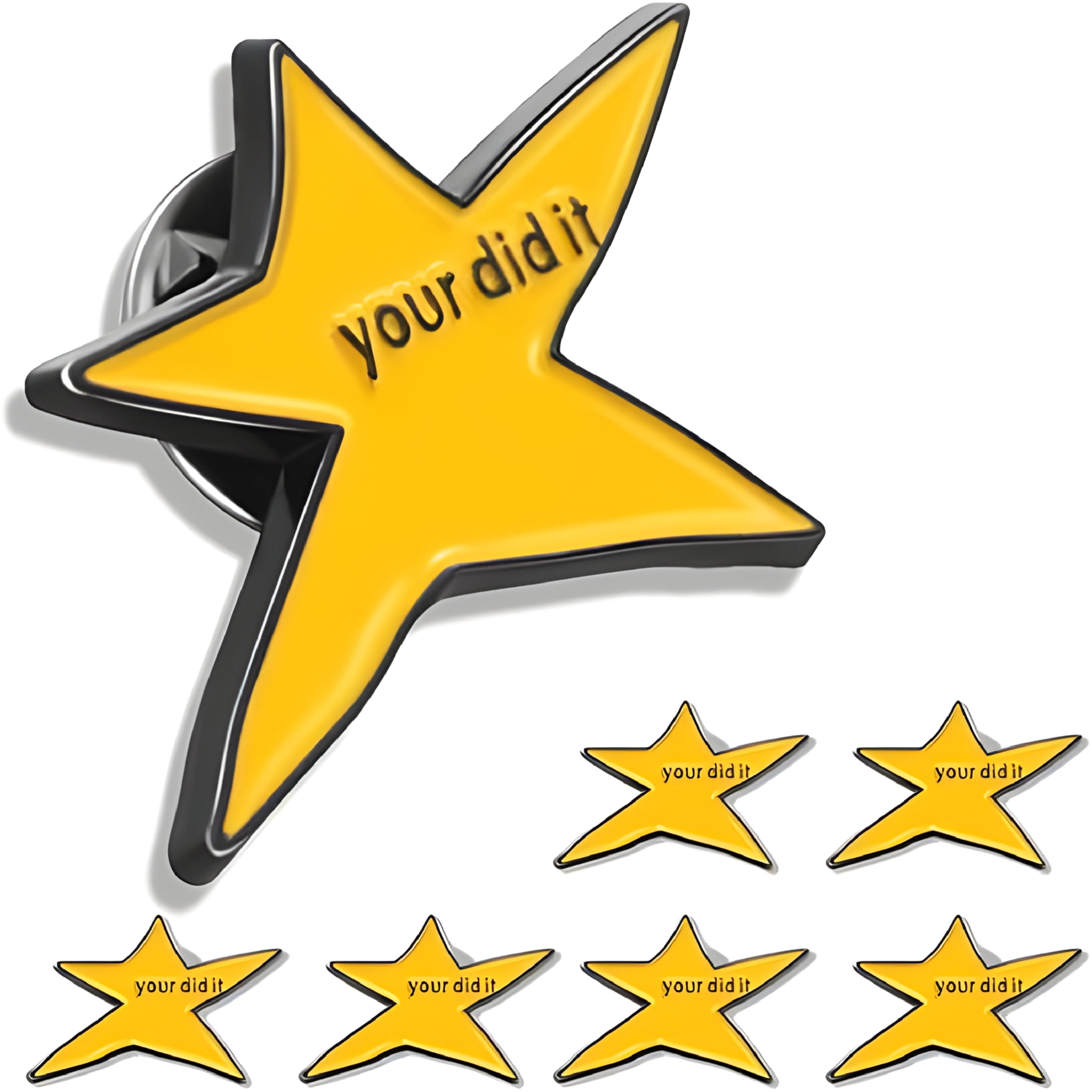 DESIGNICE 10/20/50/100 Pack Yellow Star Enamel Lapel Pins Bulk ...