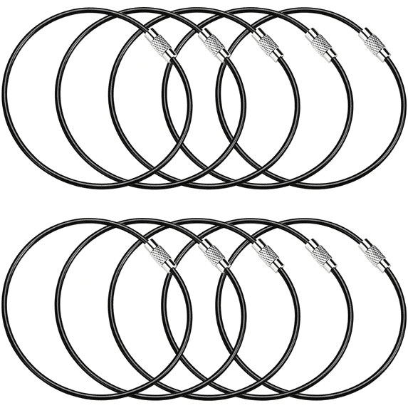DESIGNICE 10 Inch Wire Keychain Cable,Large Stainless Steel Key Ring ...