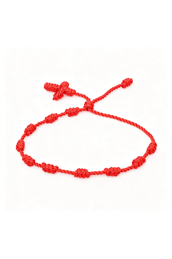 10 Knots Lucky Rope String Charm Bracelet for Women Men,Gift Handmade Protection Good Amulet Adjustable Cross Christian Pulsera Decenario Jewelry, Vacation Friendship Gift