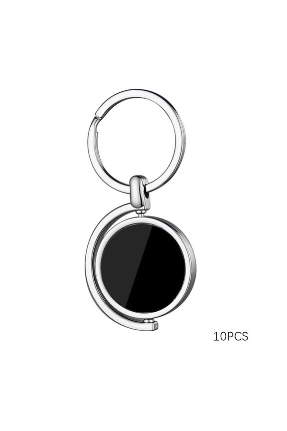 10 Pack Metal Sublimation Keychain Blanks,360 Rotatable Double-Sided Sublimation Blanks,Heat Transfer Zinc Alloy Diy Key Chain with Keyring,Semicircle