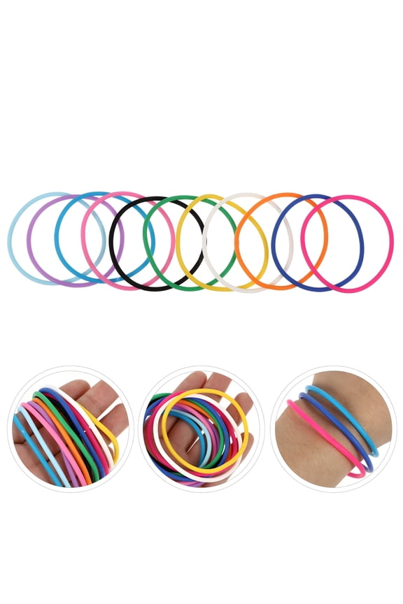2026 New 10-Pack Stretchy Silicone Jelly Bracelets Soft Gummy Rubber Wristbands for Men Women Kids Rubber Bracelets