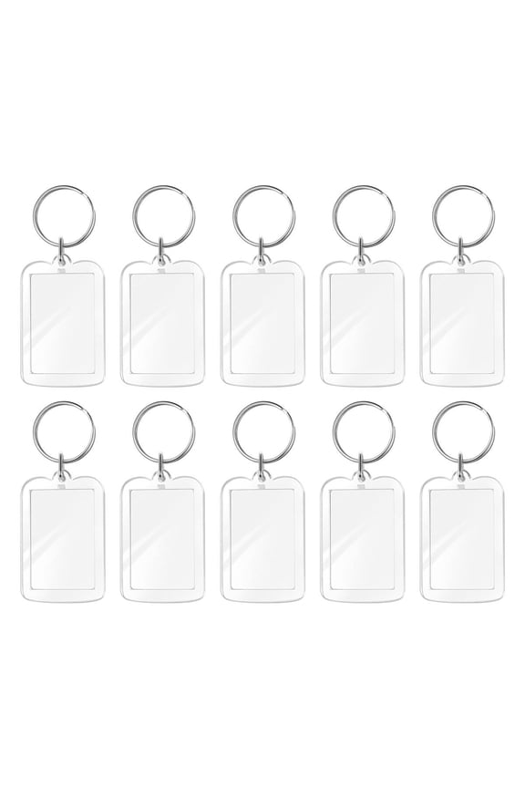 10-Pack Transparent Photo Insert Keychains Metal Key Gifts for Friends Keys