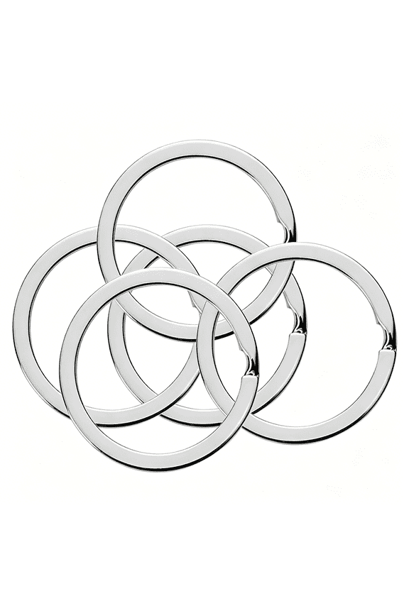 10 Pieces of 1-Inch Flat Key Rings-Metal Keychain Rings,Split Keyrings,Flat O-Ring for Home,Car,Office Keys Attachment(Silver)