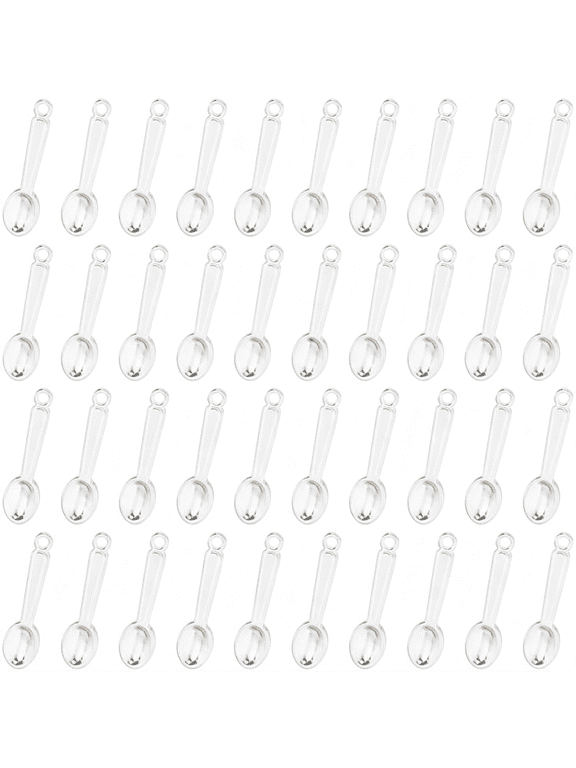 100 Pcs Small Metal Spoon Charms Tiny Silver Spoon Pendant Kitchen Utensils Charms Mini Earring Dangle Charm Diy Necklace Pendants Jewelry Making Hanging Charm
