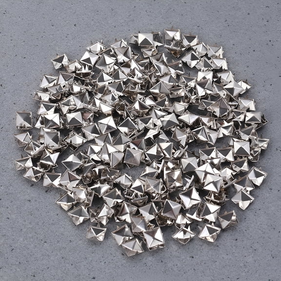 DESIGNICE 100 Pcs Square Metal Punk Studs Rivets For DIY Crafts Long-Lasting Silver Spikes Unique Fashion Accessories For Decoration