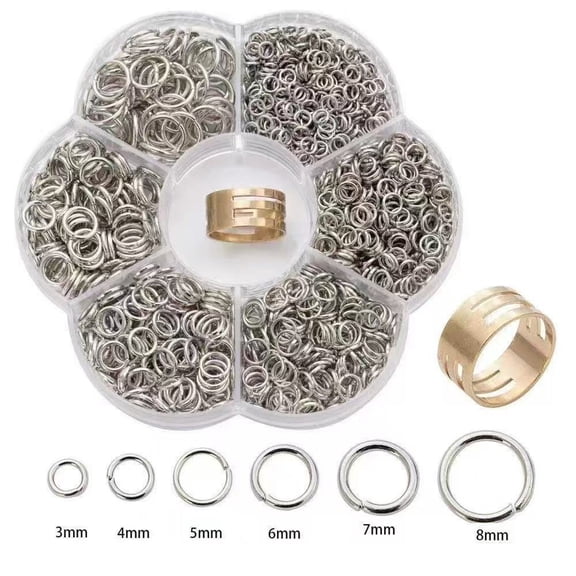 DESIGNICE 1000Pcs Jump Rings for Jewelry Making Stainless Steel Open Jump Rings Connectors O Ring Chainmail for Diy Crafts Necklaces Bracelets Keychains 4Mm 5Mm 6Mm 7Mm 8Mm 10Mm
