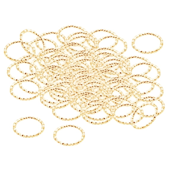 DESIGNICE 100Pcs Golden Metal Hair Rings Cuffs 15mm, Flexible Braided Loop Clips For Dreadlocks Extensions, DIY Hair Accessories For Parties, Braids And Hairstyles