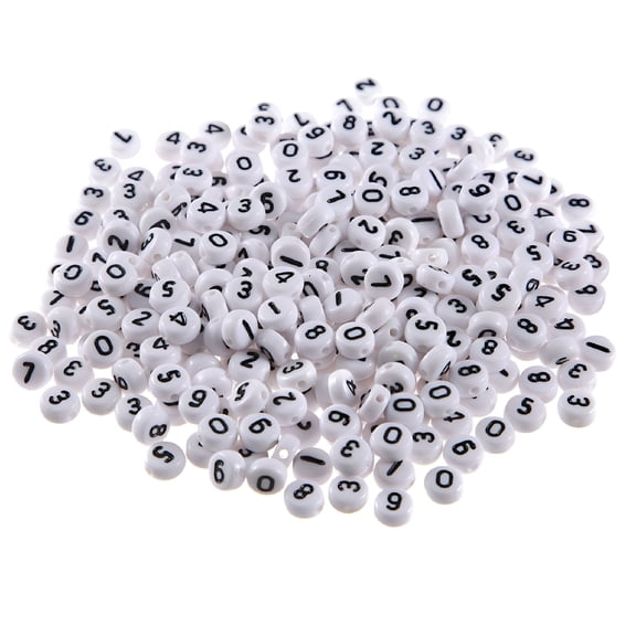 DESIGNICE 100Pcs Number Beads Acrylic Loose Beads DIY Number Beads Bracelet Beads Stylish Number Beads