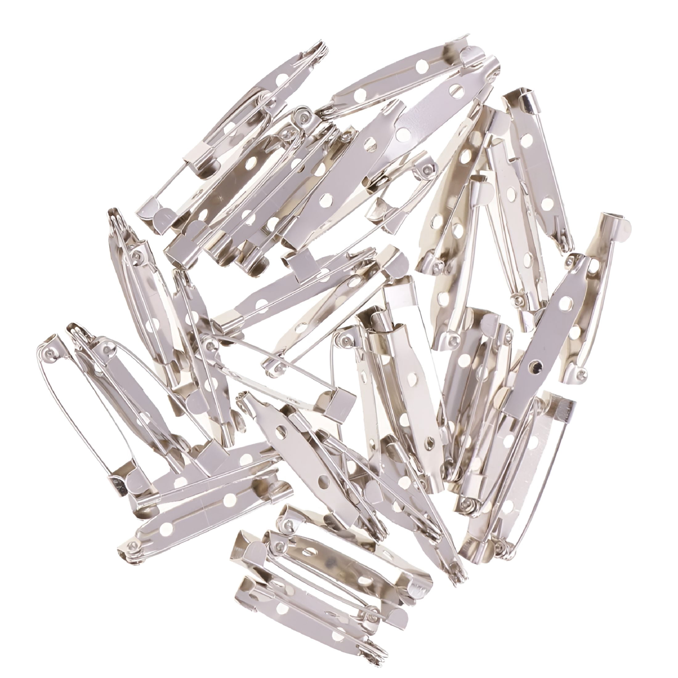 DESIGNICE 100pcs Bar Pins Metal Brooches Name Badge Back Clasp Findings ...