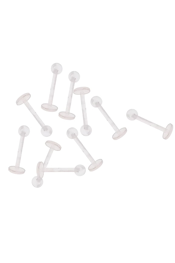 10Pcs 18G Clear Acrylic Retainer Lip Rings Nose Studs Labret Ear Earrings Body Jewellery Clear Nose Studs