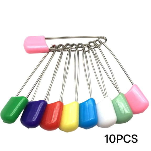 DESIGNICE 10Pcs Baby Safety Pins,Colored Safety Pin Baby Diaper Pin,Household Essential Safety Pin,Multicolor
