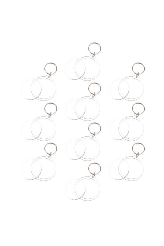 10Pcs Clear Acrylic Photo Frame Keyring with Split Ring for Diy Keychain Insert