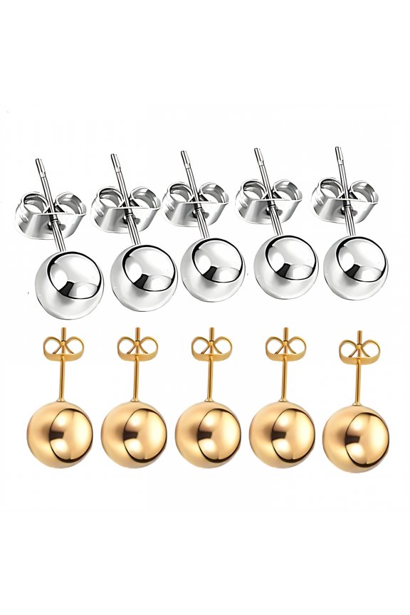 10Pcs Flat Back Stud Earrings for Women, Hypoallergenic Low-Friction Bare Feel Earrings, Multicolor Sensitive Ear Jewelry for Daily Wear, Office, Casual Outings, Gifts