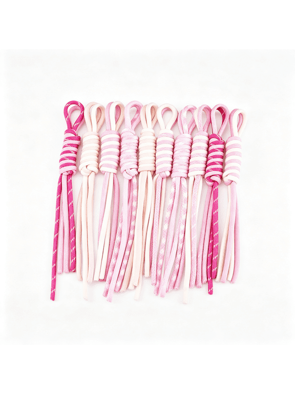 10Pcs Pastel Pink Paracord Rope Keychain 5 Colors Braided Cord Rope for Bag Charm Lanyards Making Kit Purse Handbag Pendant Decorations Pink Paracord