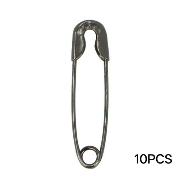 DESIGNICE 10Pcs Safety Pins,Secure Fastening Safety Pins,Home Use Large Safety Pins,Black-2