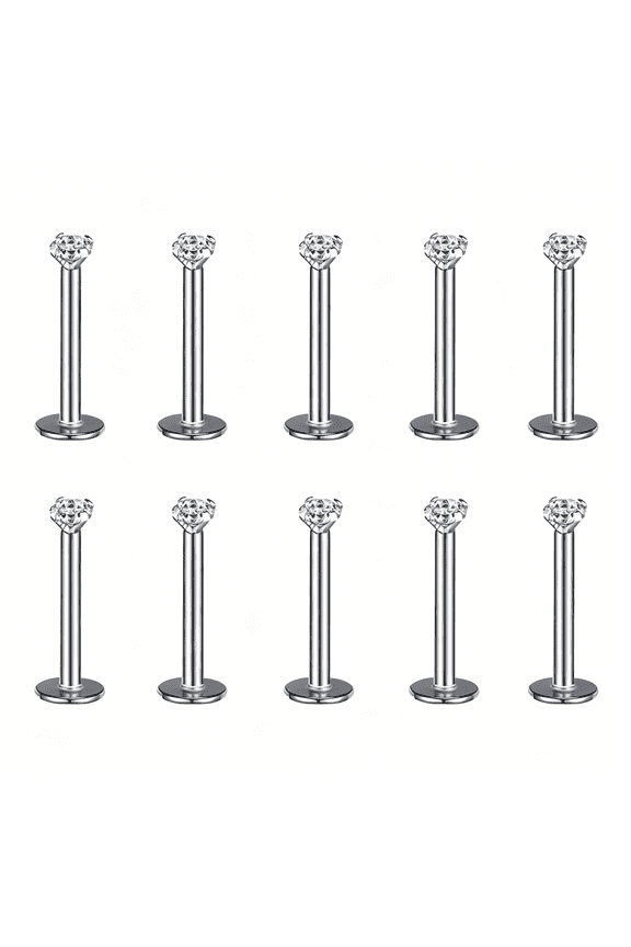 10Pcs/Set Lip Labret Rings Piercing Zircon Monroe Medusa Piercing Conch Cartilage Piercing Earrings