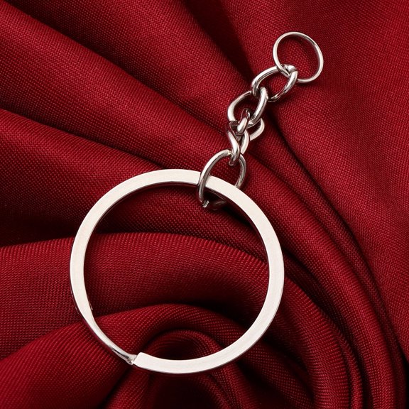 DESIGNICE 10Pcs Stainless Steel Tag Keychain Split Rings for Everyday Use Silver Keychain