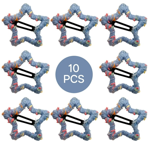 DESIGNICE 10Pcs Stars Hair Clips,Fashionable Accessory Metal Hair Clips,Sweet Charm Cute Hair Clips,Blue
